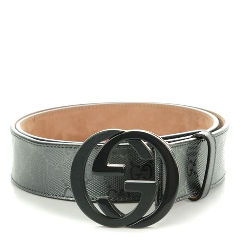 gucci imprime monogram interlocking g belt 90 36 black|Men’s GUCCI Black GG Imprime Interlocking G Belt .